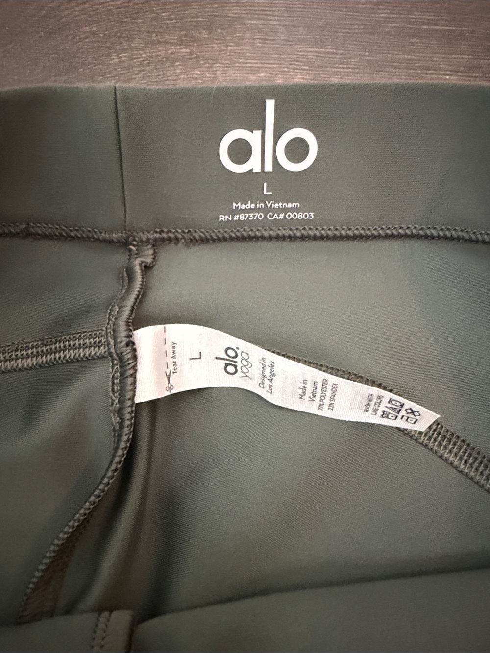 ALO High Waist Women’s High-Rise Olive Green Stretch Leggings size Large - Picture 3 of 5